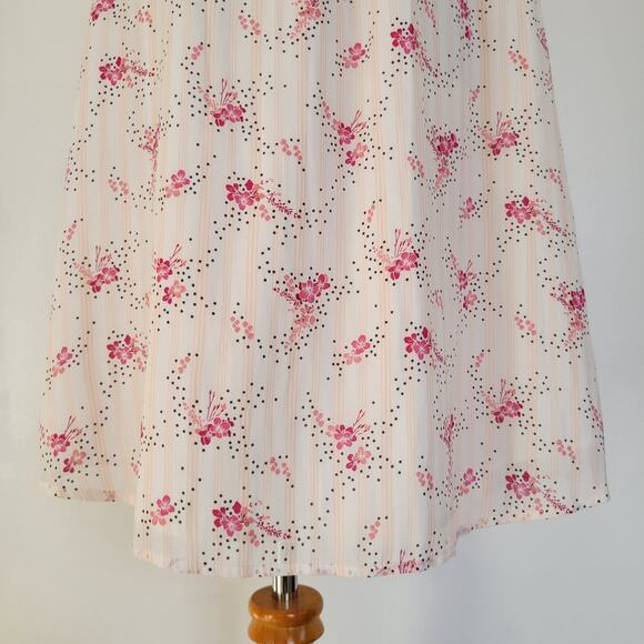 LOFT Floral Swing Dress Pink Halter Tie Neck Relaxed Summer Women Small - Picture 11 of 14